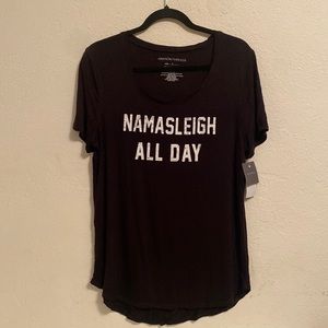 Grayson Threads Women’s Namasleigh All Day T-shirt Sz L NWT Black